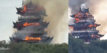 Çin’deki 1500 Yıllık Yongqing Tapınağı'nda Yangın