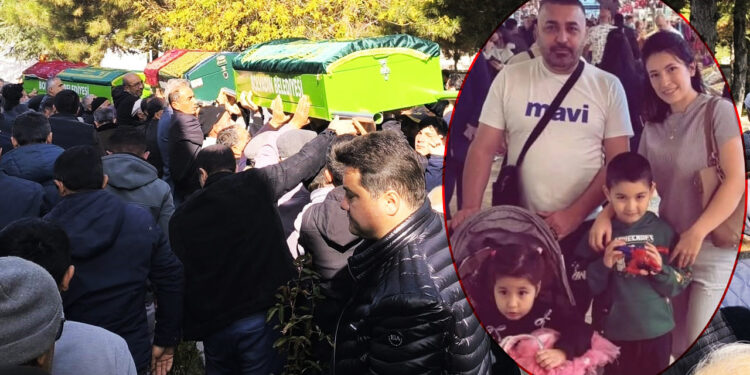 Çok Büyük Acı... Böcek Ailesinden Anne ve İki Çocuğu Yan Yana Defnedildi