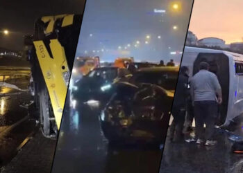 İstanbul'da Sağanak Sonrası Peş Peşe Kazalar! Servis Minibüsü Devrildi