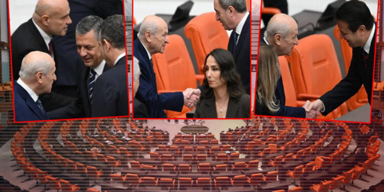Meclis’te Buzlar Eriyor! Siyasilerden Karşılıklı Jestler: Özgür Özel ve DEM Partililer Bahçeli’yle Tokalaştı
