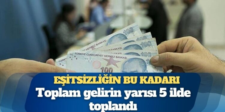 Eşitsizliğin bu kadarı: Toplam gelirin yarısı 5 ilde toplandı