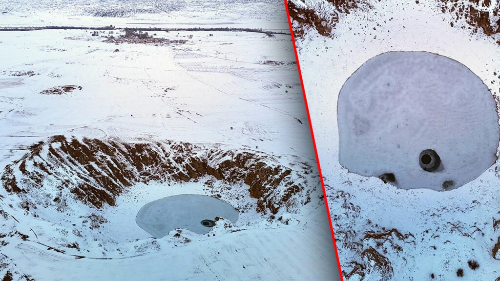 ‘Anadolu’nun Nazar Boncuğu’ Kızılçan Gölü Dondu: Kar 30 Santimetreyi Buldu