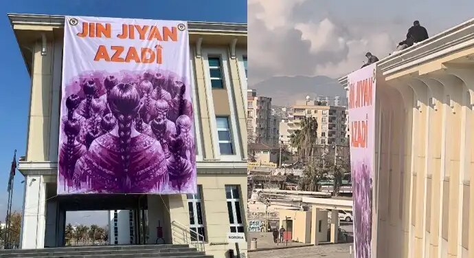 Pankart gerekçesiyle gözaltına alınanlar belediye personeli serbest bırakıldı