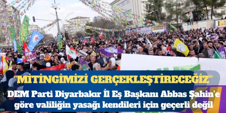 DEM Parti Diyarbakır İl Eş Başkanı Abbas Şahin: Mitingimizi gerçekleştireceğiz
