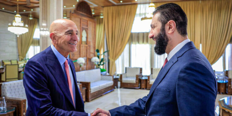 Suriye Cumhurbaşkanı Şara, Şam'da Barrack'la Görüştü