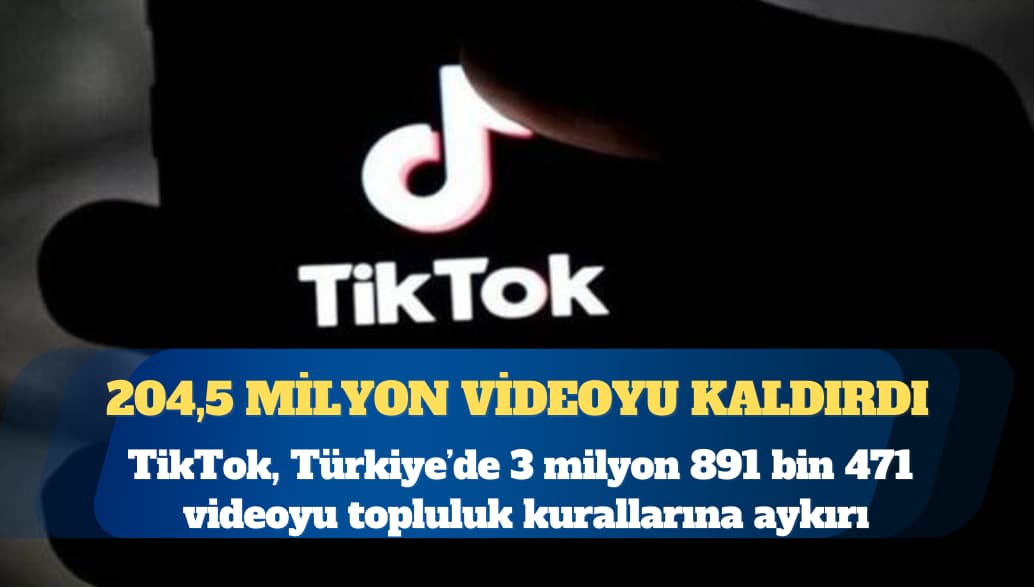 TikTok dünyada 204,5 milyon, Türkiye’de 3,8 milyon videoyu kaldırdı