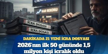 Dakikada 21 yeni icra dosyası: 2026’nın ilk 50 gününde 1,5 milyon kişi icralık oldu