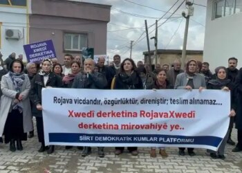 Sêrt’te Rojava’ya destek yürüyüşü