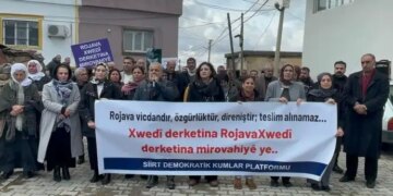 Sêrt’te Rojava’ya destek yürüyüşü