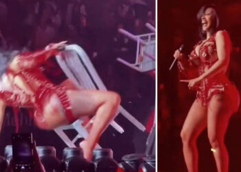 Cardi B, sahnede sandalyeden düştü: Trump yönetimine göndermesi gündem oldu!