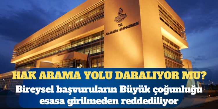 Bireysel başvuru sistemi alarm veriyor: Büyük çoğunluğu esasa girilmeden reddediliyor