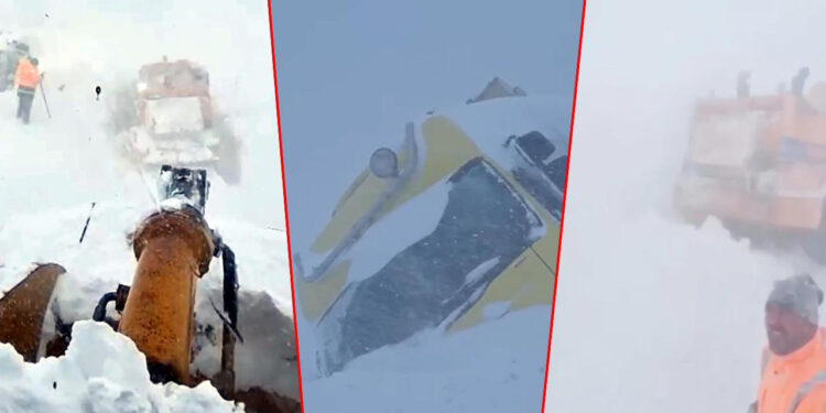 Sahara Geçidi’nde Çığ Felaketi: İş Makineleri Kar Altında Kaldı