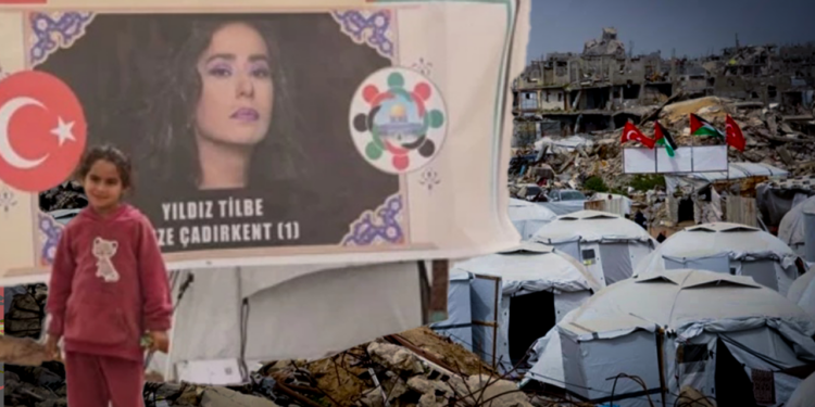 Yıldız Tilbe'den Alkışlık Hareket...  Gazze'de Yaşam Alanı Kurdu