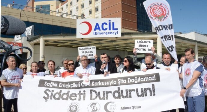 Yüreğir Devlet Hastanesi’ndeki şiddet protesto edildi