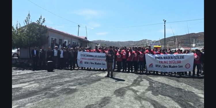 Dimin Madencilik işçileri eylemde: Sendikal haklarımız engellenemez