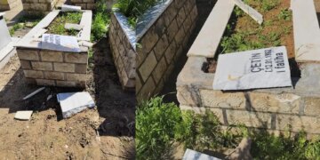 Nisêbîn’de mezarlığa saldırı: Mezar taşları kırıldı, ağaçlar tahrip edildi