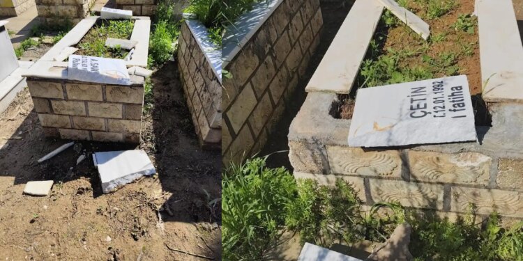 Nisêbîn’de mezarlığa saldırı: Mezar taşları kırıldı, ağaçlar tahrip edildi