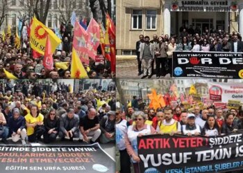 KESK saldırılara karşı eylemde: Yusuf Tekin istifa