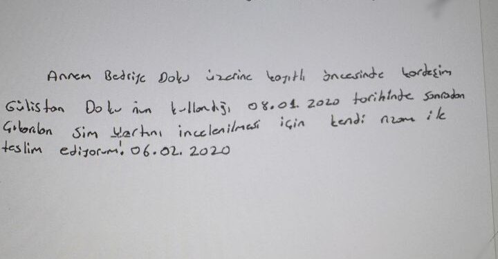 Gülistan Doku’nun SIM kartı 6 yıldır incelenmedi