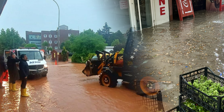 Kırşehir'de Sel Alarmı: Cadde ve İş Yerlerini Su Bastı