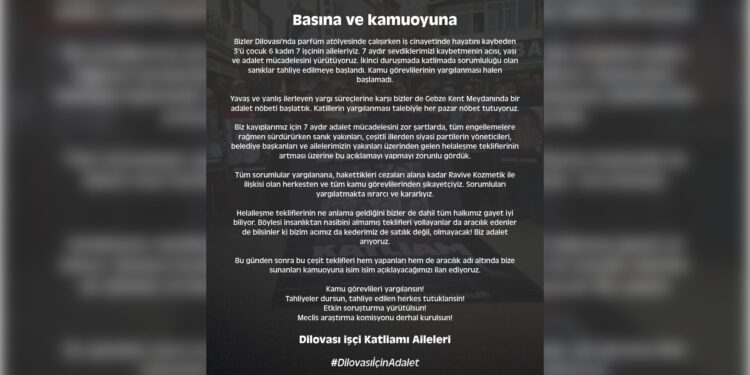 Dilovası’nda hayatını kaybeden işçilerin ailelerine para teklifi