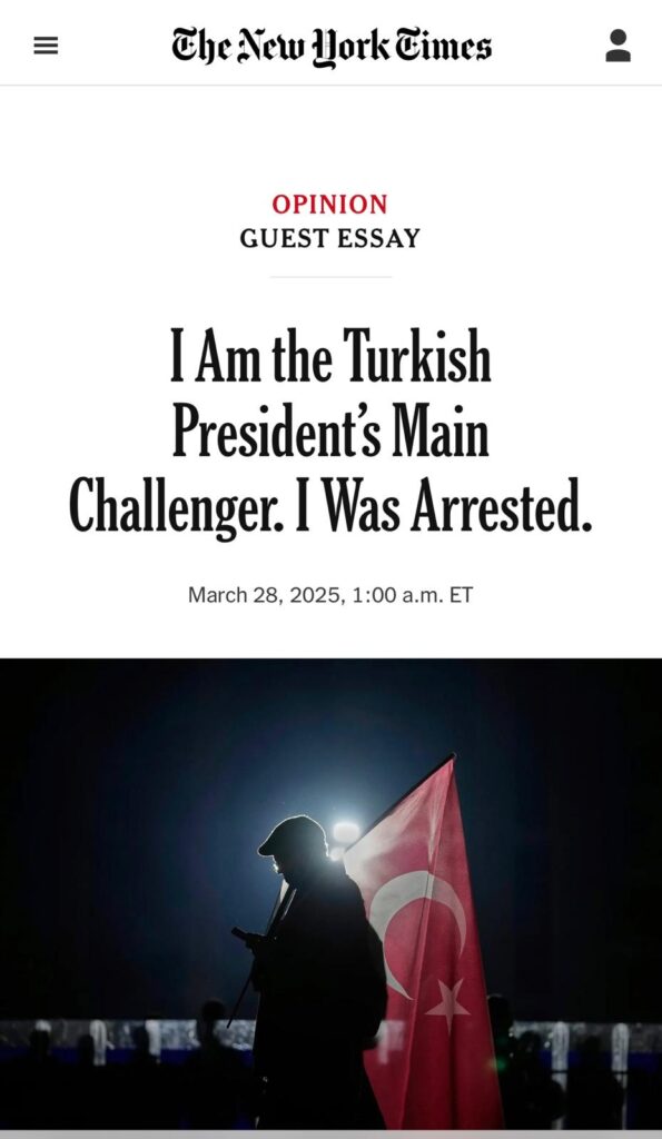 ÇEVİRİ | İmamoğlu New York Times’a yazdı, Batılı hükümetleri eleştirdi: “Sessizlikleri kulakları sağır ediyor”
