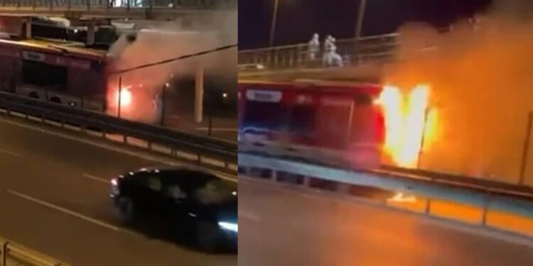Metrobüste Yangın Paniği! Facianın Eşiğinden Dönüldü