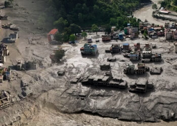 Nepal'deki Kıyamet Havadan Görüntülendi! Buzul Çökmesi Koca Bir Bölgeyi Çamura Gömdü
