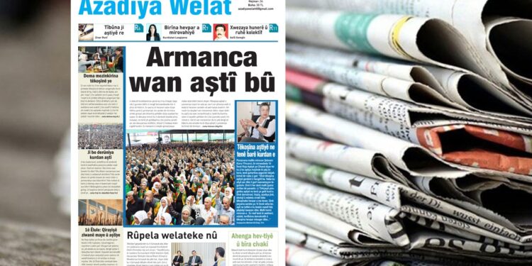 Azadiya Welat ‘Amaçları barıştı’ manşetiyle çıktı