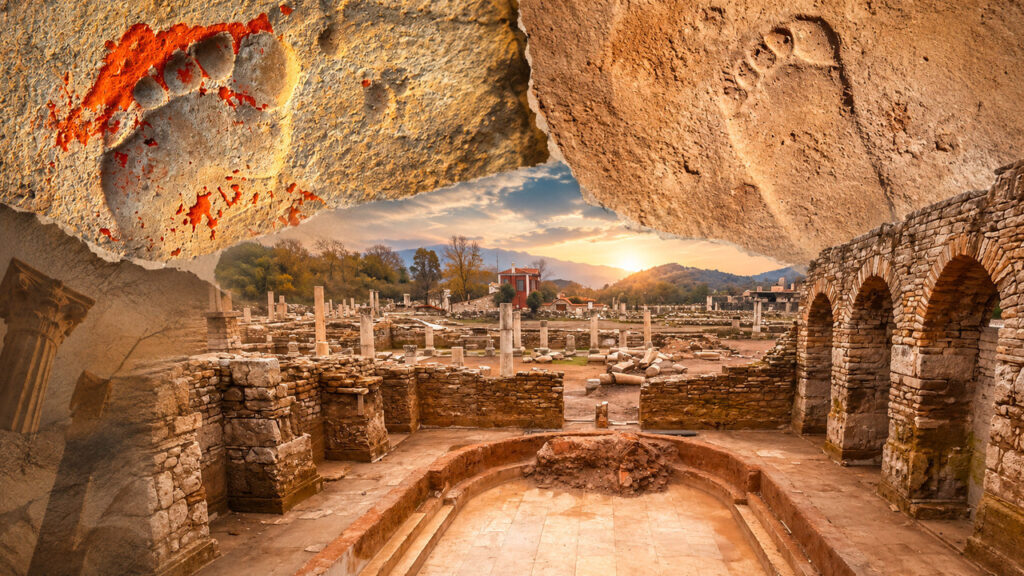Zaman Stratonikeia'da Durdu: Roma Hamamı Kazısından 1900 Yıllık Çocuk Ayak İzleri Çıktı