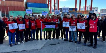 Sendikalar Ambarlı Limanı’ndan seslendi: İsrail’e sevkiyatı durdurun