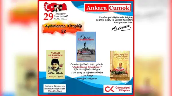 Ankara CUMOK’tan Cumhuriyet’in 103. yılına özel anlamlı destek: 103 genç ve öğretmene kitap seti armağan edilecek